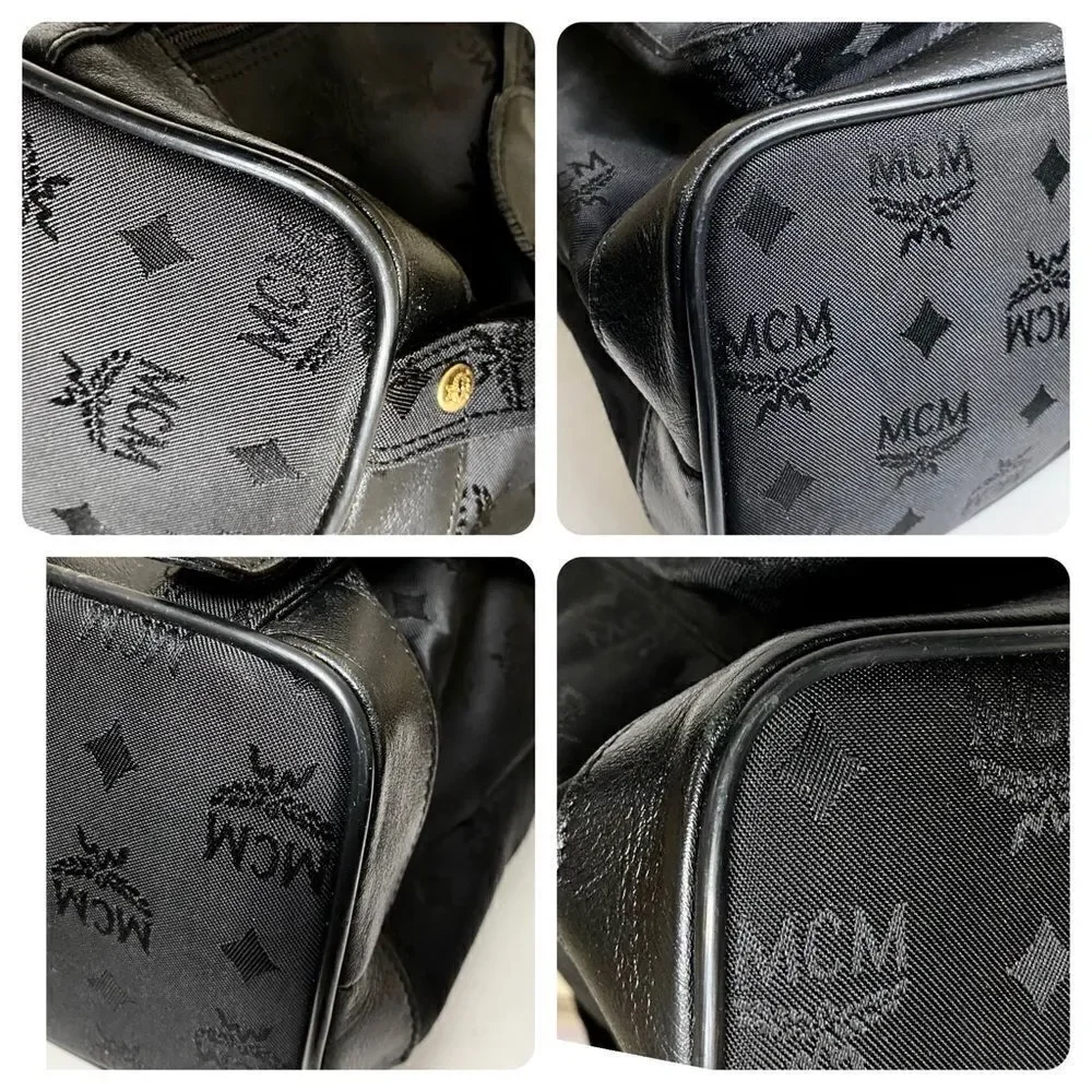 MCM Nylon Leather Backpack Black  Y0130